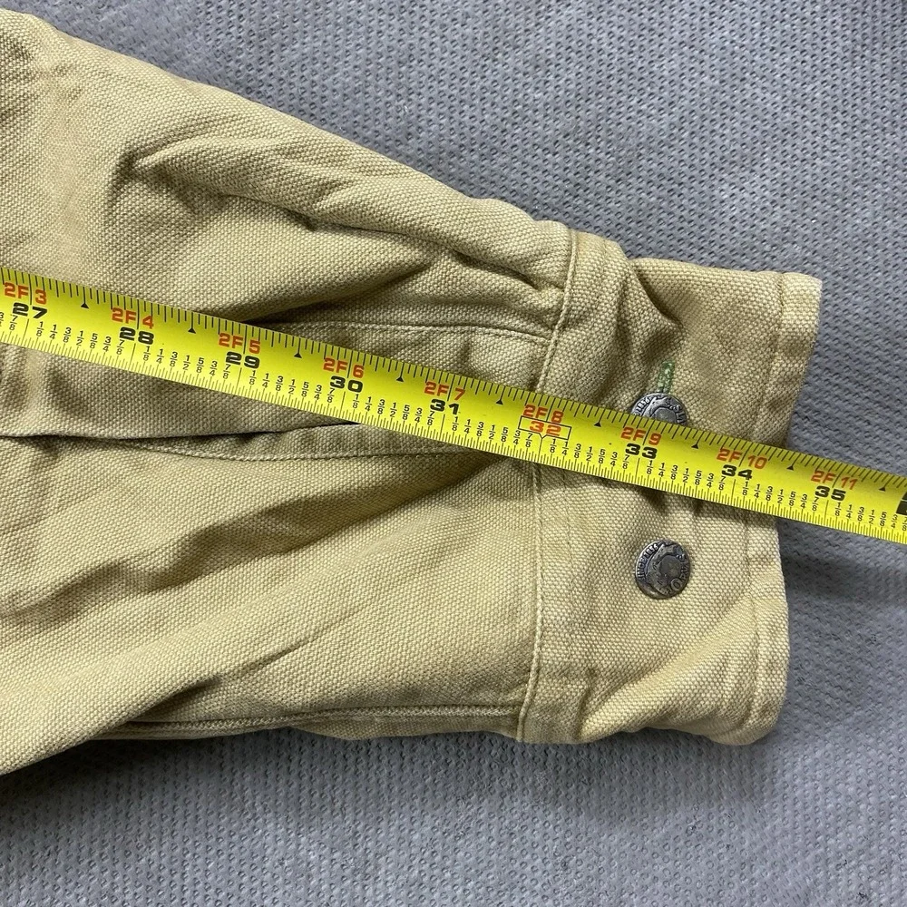 Orvis Mens Jacket XXL Beige Fleece Lined Shacket Outdoor Gorp Cabincore Canvas